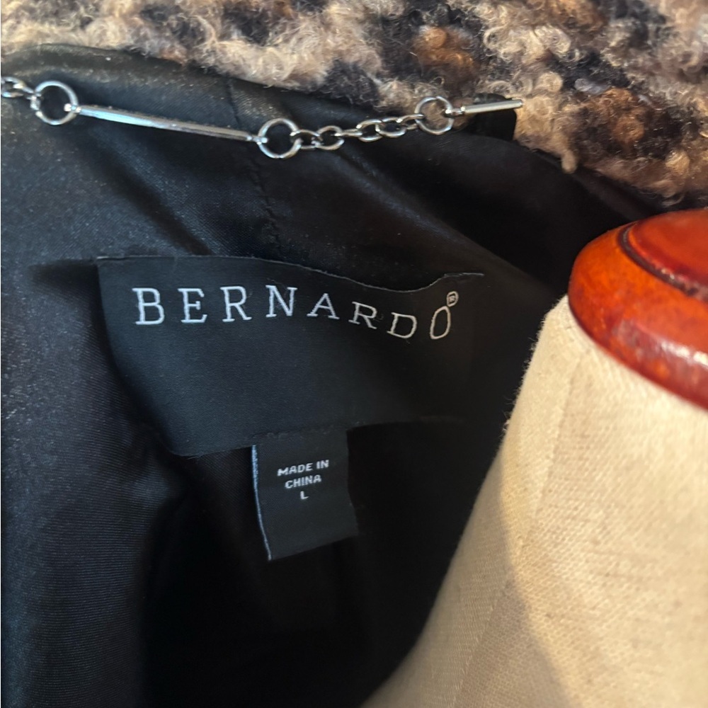 Bernardo animal print double breasted Boucle coat large - Picture 4 of 5
